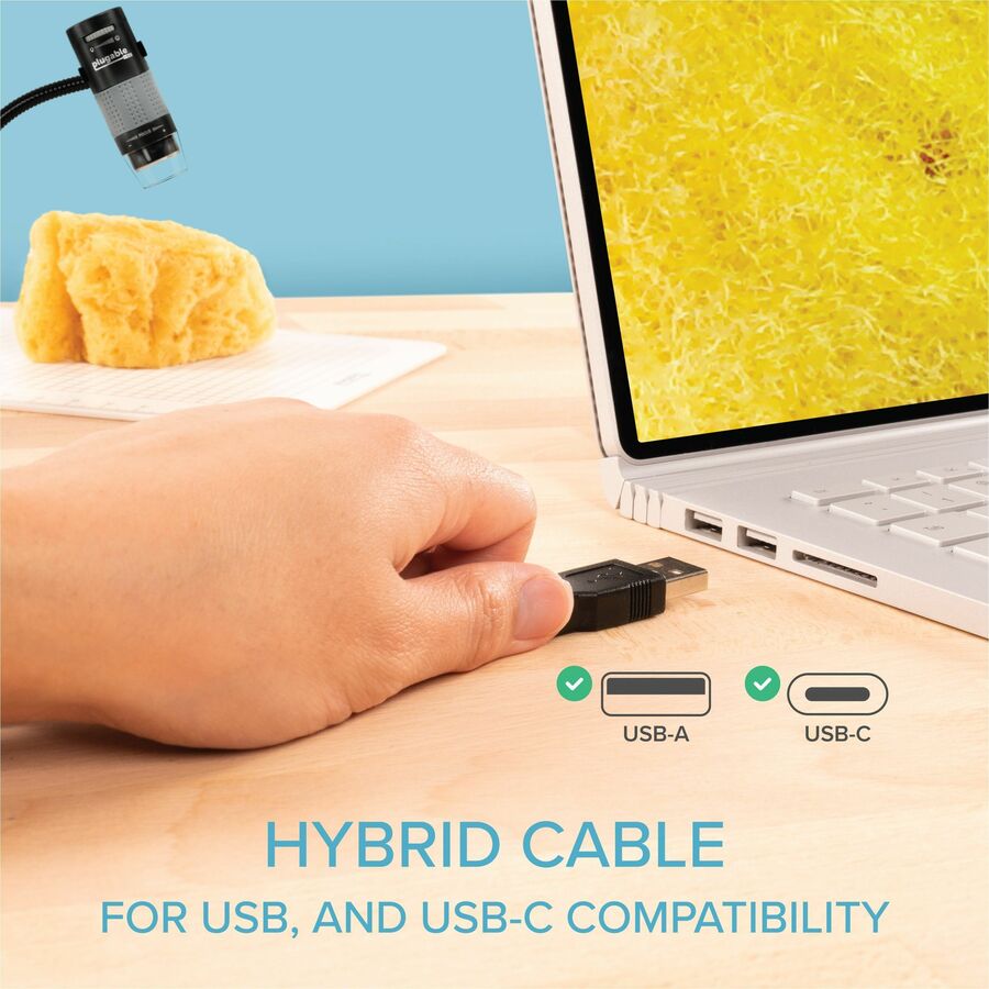 Plugable USB 2.0 Digital Microscope with Flexible Arm Observation Stand
