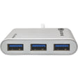 Eaton Tripp Lite Series 4-Port USB-C Hub, USB 3.x (5Gbps), 4x USB-A Ports, USB Micro-B Power Input, Silver
