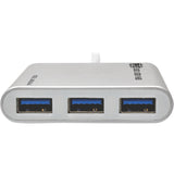 Eaton Tripp Lite Series 4-Port USB-C Hub, USB 3.x (5Gbps), 4x USB-A Ports, USB Micro-B Power Input, Silver