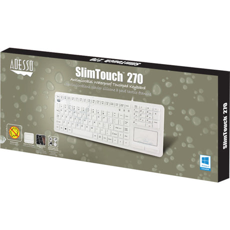 Adesso Antimicrobial Waterproof Touchpad Keyboard (White)