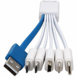 AddOn 4in USB 2.0 (A) Male to 30-Pin, Lightning, Micro-USB and Mini-USB 2.0 (B) Male Multicolored 5-in-1 Charger