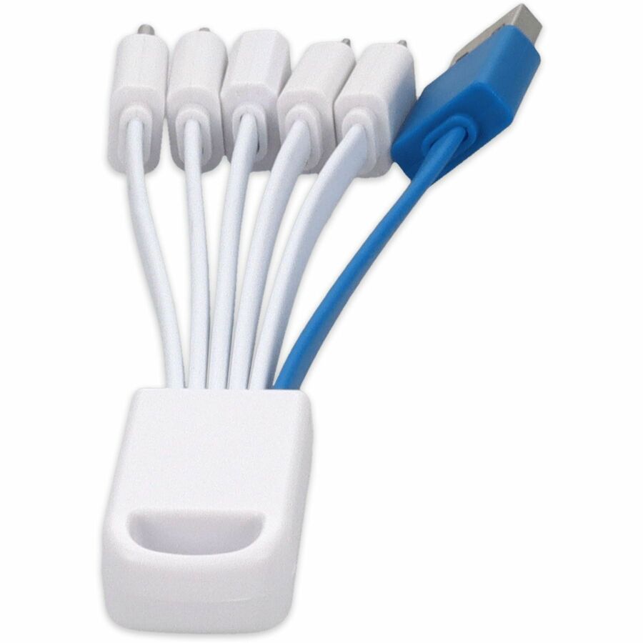 AddOn 4in USB 2.0 (A) Male to 30-Pin, Lightning, Micro-USB and Mini-USB 2.0 (B) Male Multicolored 5-in-1 Charger