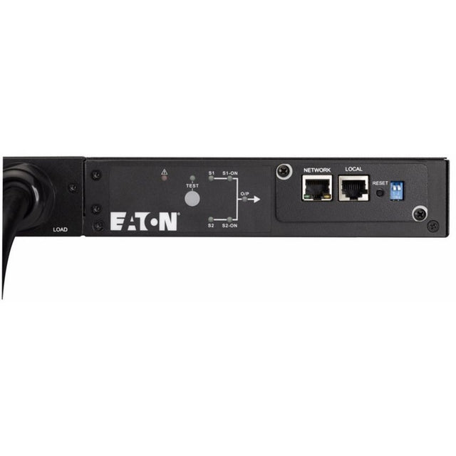 Eaton ATS rack PDU, 1U, (2) L6-20P, (2) C20 input, 3.33 kW max, 200-240V, 16A, 8 ft cord, Single-phase, Outlets: (8) C13, (1) C19