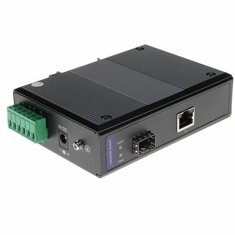 AddOn 10/100/1000Base-TX(RJ-45) to Open SFP Port Industrial POE Media Converter