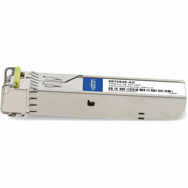 AddOn IBM 88Y6848 Compatible TAA Compliant 100Base-BX SFP Transceiver (SMF, 1550nmTx/1310nmRx, 20km, LC)