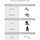 StarTech.com 2-Post 42U Mobile Open Frame Server Rack, Two Post 19in Network Rack with Casters, Rolling Open Rack for AV/Data/IT Equipment