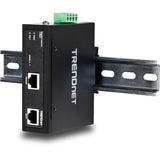 TRENDnet Hardened Industrial Gigabit PoE+ Injector, DIN-Rail, Wall Mount, IP30 Rated Housing, DIN-rail & Wall Mounts Included, TI-IG30