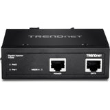 TRENDnet Hardened Industrial Gigabit PoE+ Injector, DIN-Rail, Wall Mount, IP30 Rated Housing, DIN-rail & Wall Mounts Included, TI-IG30
