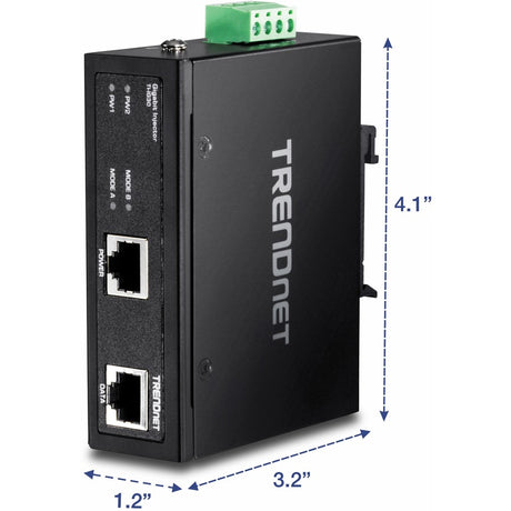 TRENDnet Hardened Industrial Gigabit PoE+ Injector, DIN-Rail, Wall Mount, IP30 Rated Housing, DIN-rail & Wall Mounts Included, TI-IG30