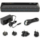 StarTech.com 10-Port USB 3.0 Hub with Charge and Sync Ports - 2 x 1.5A Ports - Desktop USB Hub and Fast-Charging Station