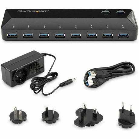 StarTech.com 10-Port USB 3.0 Hub with Charge and Sync Ports - 2 x 1.5A Ports - Desktop USB Hub and Fast-Charging Station