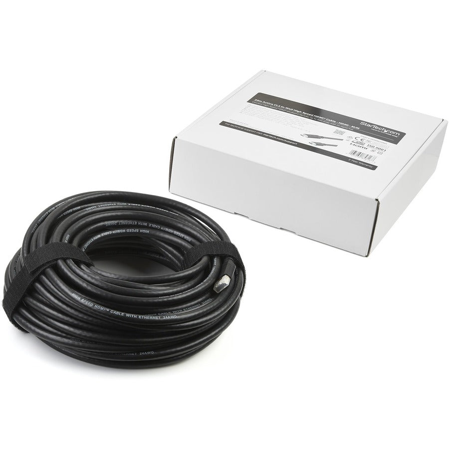 StarTech.com 66ft (20m) Active HDMI Cable, 4K 30Hz UHD High Speed HDMI 1.4 Cable with Ethernet, CL2 Rated HDMI Cord for In-Wall Install