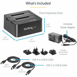 StarTech.com Standalone Hard Drive Duplicator, External Dual Bay HDD/SSD Cloner/Copier, USB 3.1 to SATA Drive Docking Station, Disk Cloner