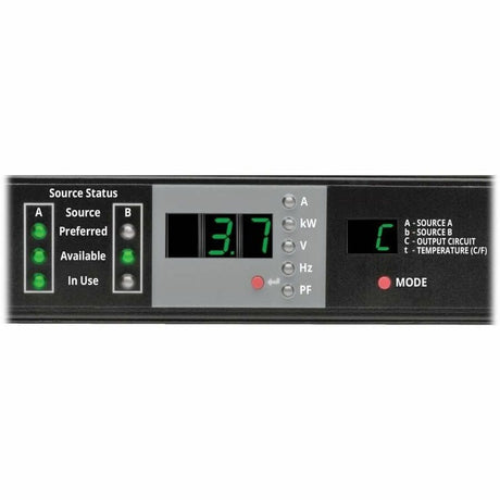 Eaton Tripp Lite Series 3.8kW Single-Phase Monitored Automatic Transfer Switch PDU, 2 200-240V IEC309 16A Blue Inputs, 1 IEC309 16A Blue Outlet, 1U