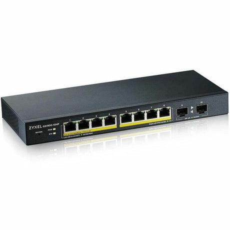 ZYXEL GS1900-10HP 8-Port Gigabit Smart Managed PoE Switch | 8 PoE+ Ports at 77W with 2 SFP Uplinks | Fanless