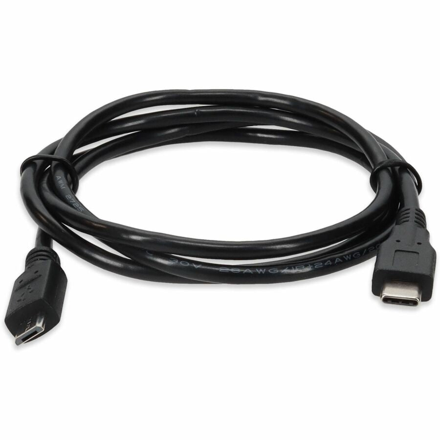 5-Pack of 3ft (1m) USB-C 3.1 Male to Micro USB-B 2.0 Male Black Adapter Cable