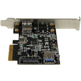 StarTech.com 2 Port USB 3.1 (10Gbps) Card - USB-A 1x External 1x Internal - PCIe USB 3.1 Card with Type-A - PCI Express - Supports UASP
