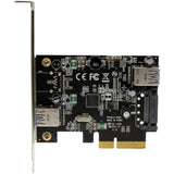 StarTech.com 2 Port USB 3.1 (10Gbps) Card - USB-A 1x External 1x Internal - PCIe USB 3.1 Card with Type-A - PCI Express - Supports UASP