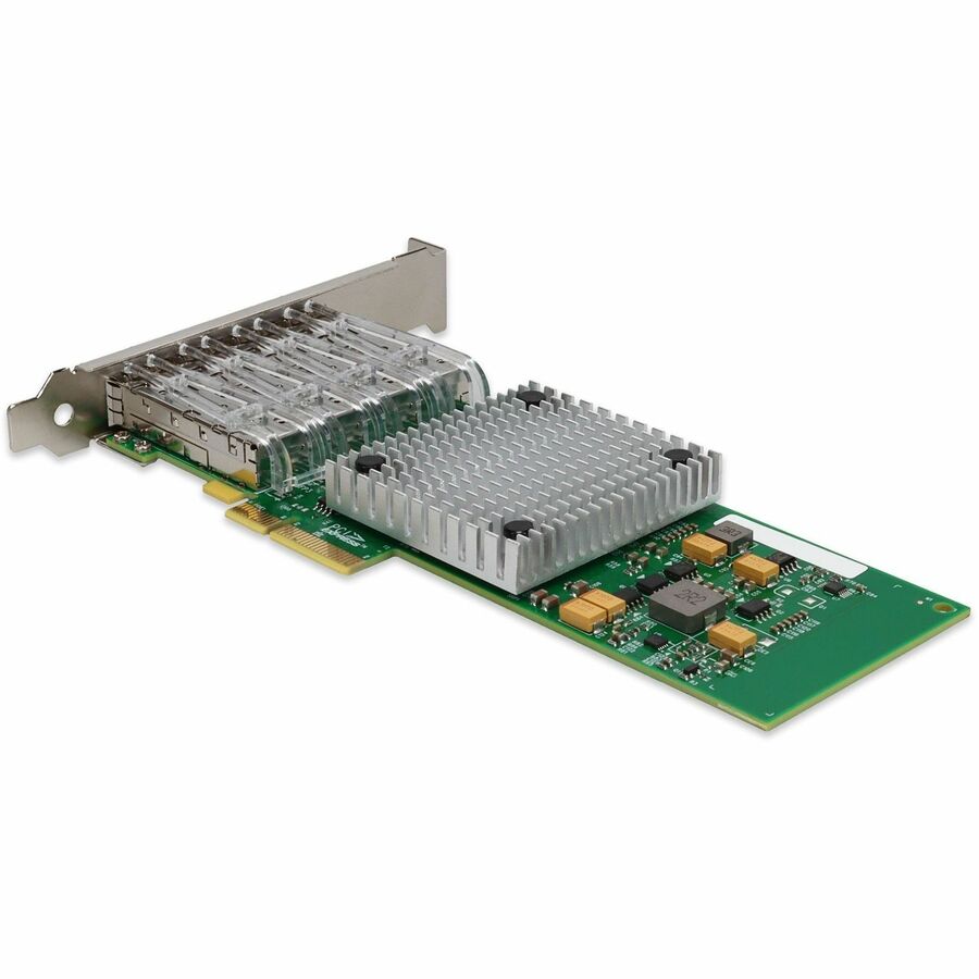 AddOn Intel I350F4 Comparable 1Gbs Quad SFP Port Network Interface Card with 4 1000Base-SX SFP Transceivers