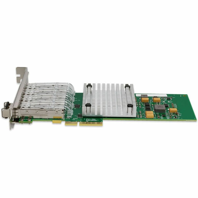 AddOn Intel I350F4 Comparable 1Gbs Quad SFP Port Network Interface Card with 4 1000Base-SX SFP Transceivers