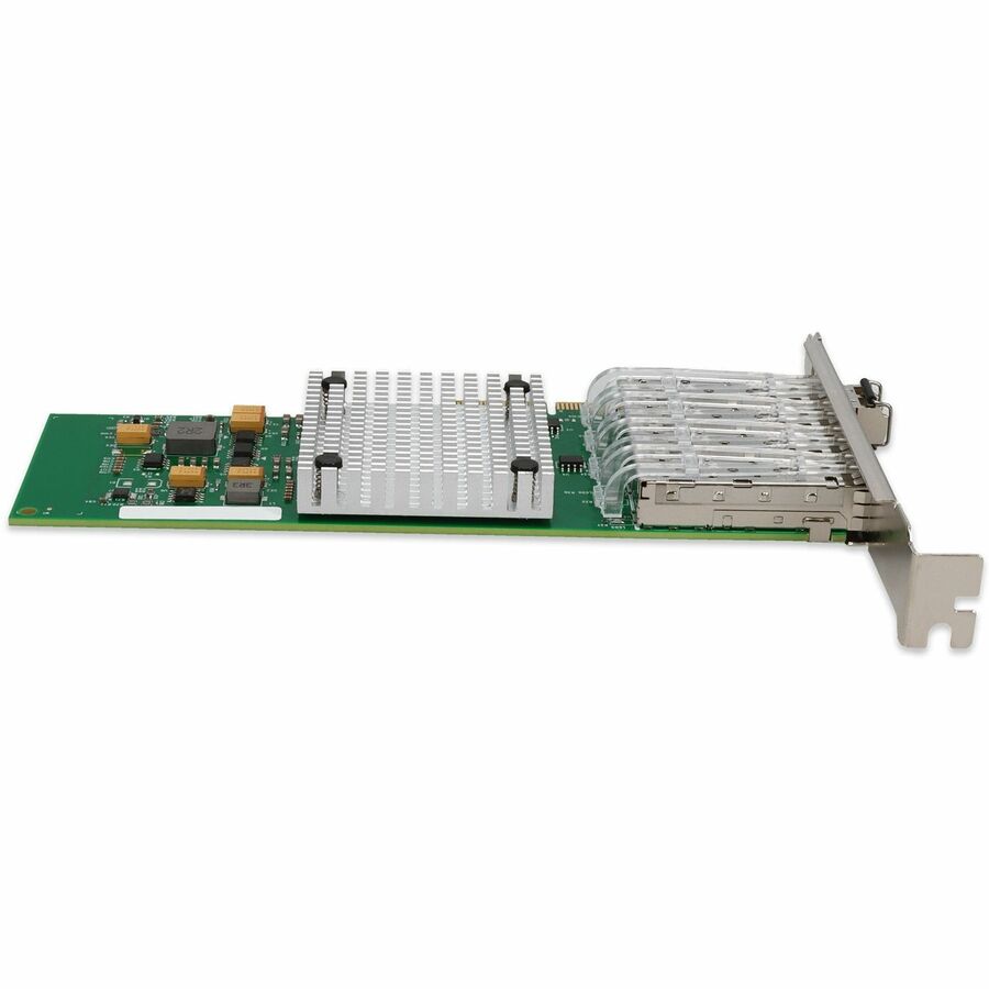 AddOn Intel I350F4 Comparable 1Gbs Quad SFP Port Network Interface Card with 4 1000Base-SX SFP Transceivers