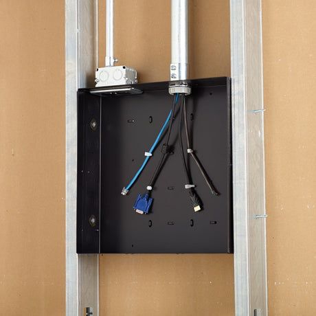 Chief Proximity In-Wall Storage Box with 4 Power Receptacle & Surge - Black