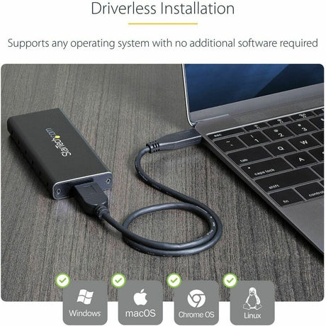 StarTech.com M.2 SSD Enclosure for M.2 SATA SSDs - USB 3.1 (10Gbps) with USB-C Cable - External Enclosure for USB-C Host - Aluminum