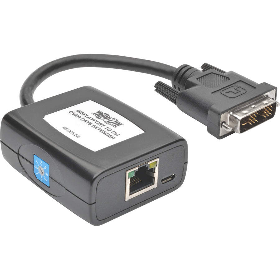 Eaton Tripp Lite Series DisplayPort to DVI over Cat5/6 Active Extender Kit, Pigtail Transmitter/Receiver for Video/Audio, 125 ft. (38 m), TAA