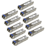 StarTech.com Gigabit Fiber SFP Transceiver Module - Cisco GLC-LH-SM Compatible - SM/MM LC - 10km / 550m - 10 Pack - 1000Base-LX/LH - Mini-GBIC