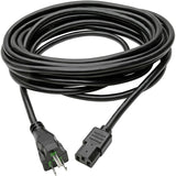 Eaton Tripp Lite Series Hospital-Grade Power Cord, NEMA 5-15P to C13 - Green Dot, 15A, 125V, 14 AWG, 25 ft. (7.62 m), Black