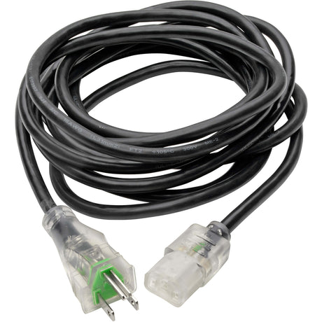Eaton Tripp Lite Series Hospital-Grade Power Cord, NEMA 5-15P to C13 - Green Dot, 13A, 125V, 16 AWG, 15 ft. (4.57 m), Clear Plugs