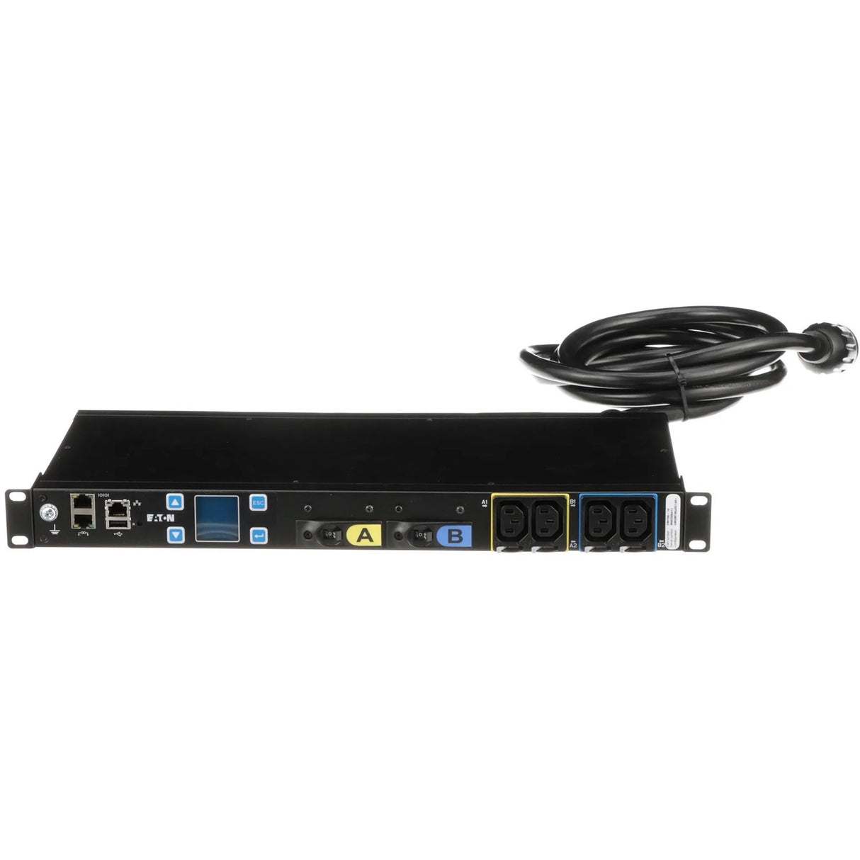Eaton Metered Input rack PDU, 1U, L6-30P input, 5.76 kW max, 200-240V, 24A, 10 ft cord, Single-phase, Outlets: (16) C13 Outlet grip