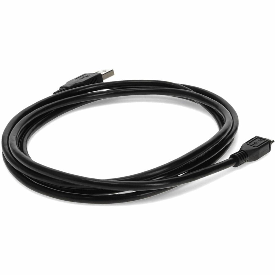 AddOn 3ft USB 2.0 (A) Male to Micro-USB 2.0 (B) Female Black Adapter Cable