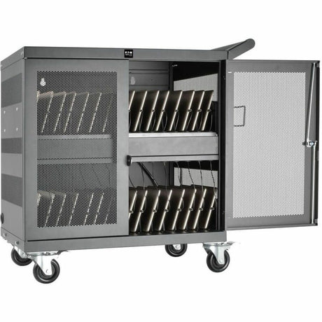 Eaton Tripp Lite Series Multi-Device Charging Cart, 32 USB Ports, iPad and Android Tablets, Wall-Mount Option, Black