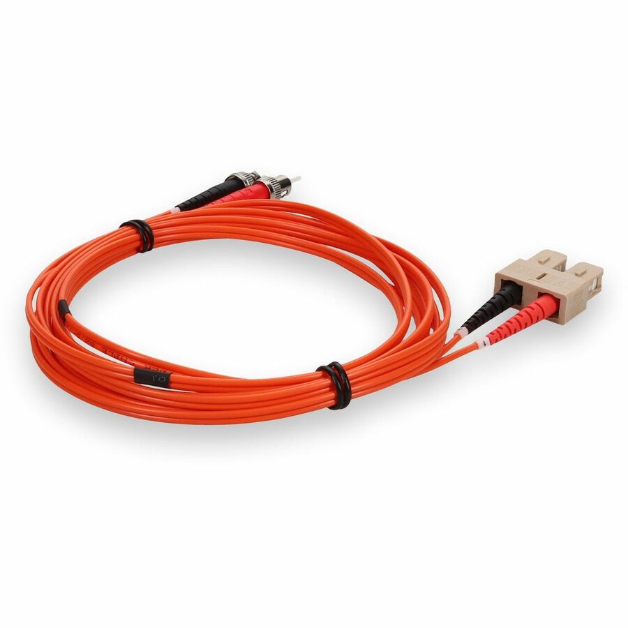 AddOn 7m SC (Male) to ST (Male) Orange OM1 Duplex Fiber OFNR (Riser-Rated) Patch Cable