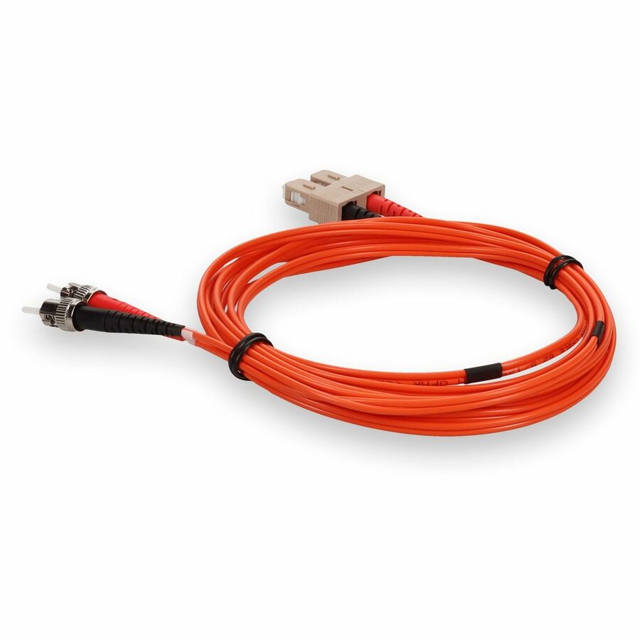 AddOn 8m SC (Male) to ST (Male) Orange OM1 Duplex Fiber OFNR (Riser-Rated) Patch Cable
