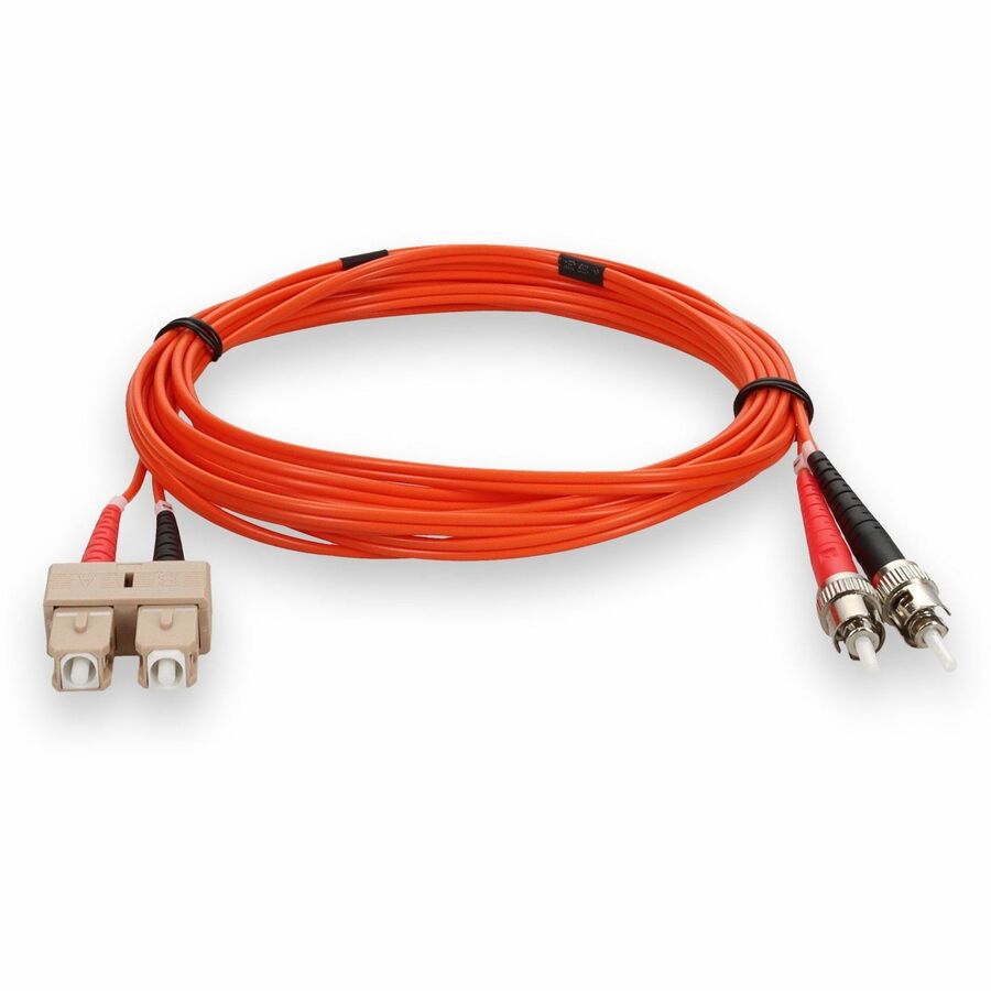 AddOn 8m SC (Male) to ST (Male) Orange OM1 Duplex Fiber OFNR (Riser-Rated) Patch Cable