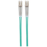 Intellinet Network Solutions Fiber Optic Patch Cable, LC/LC, OM3, 50/125, Multimode, Duplex, Aqua, 10 ft (3 m)