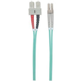 Intellinet Network Solutions Fiber Optic Patch Cable, LC/SC, OM3, 50/125, Multimode, Duplex, Aqua, 10 ft (3 m)