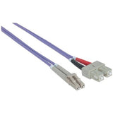 Intellinet Network Solutions Fiber Optic Patch Cable, LC/SC, OM4, 50/125, Multimode, Duplex, Violet, 10 ft (3 m)