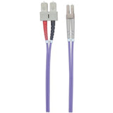 Intellinet Network Solutions Fiber Optic Patch Cable, LC/SC, OM4, 50/125, Multimode, Duplex, Violet, 10 ft (3 m)