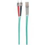 Intellinet Network Solutions Fiber Optic Patch Cable, ST/LC, OM3, 50/125, Multimode, Duplex, Aqua, 10 ft (3 m)