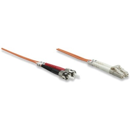 Intellinet Network Solutions Fiber Optic Patch Cable, LC/ST, OM1, 62.5/125, Multimode, Duplex, Orange, 14 ft (5 m)