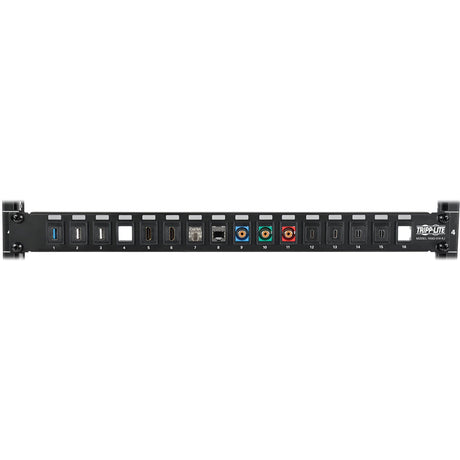 Eaton Tripp Lite Series 16-Port 1U Rack-Mount Unshielded Blank Keystone/Multimedia Patch Panel, RJ45 Ethernet, USB, HDMI, Cat5e/6