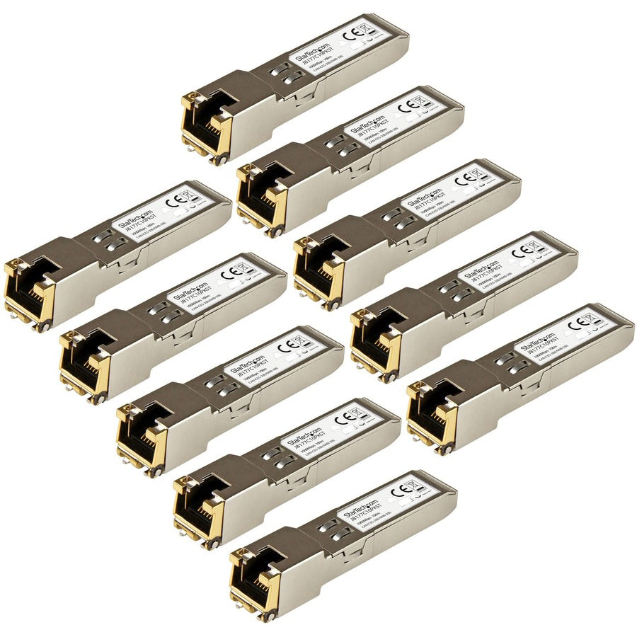 StarTech.com 10 pack HPE J8177C Compatible SFP Module - 1000BASE-T - 1GE Gigabit Ethernet SFP SFP to RJ45 Cat6/Cat5e - 100m