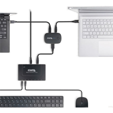 Plugable USB 3.0 Sharing Switch for One-Button Swapping of USB Device or Hub Between Two Computers