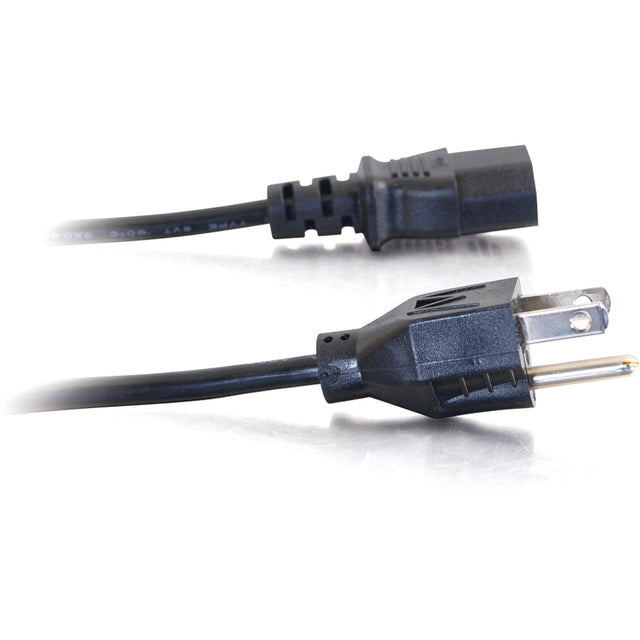 C2G 1ft Universal Power Cord - 18 AWG - NEMA 5-15P to IEC320C13