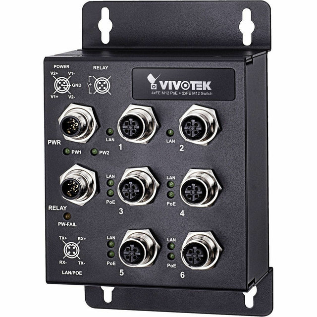 Vivotek Industrial EN50155 4xFE M12 PoE + 2xFE M12 Switch