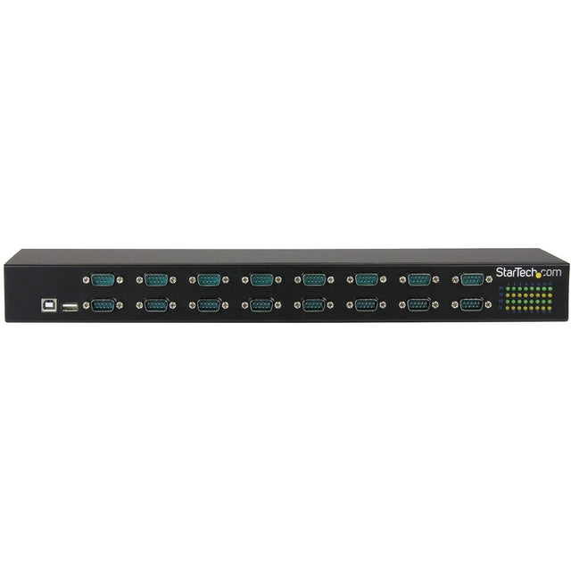 StarTech.com USB to Serial Hub - 16 Port - COM Port Retention - Rack Mount and Daisy Chainable - USB to RS232 Hub