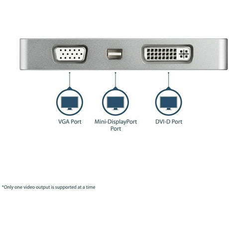 StarTech.com USB C Multiport Video Adapter 4K/1080p - USB Type C to HDMI, VGA, DVI or Mini DisplayPort Monitor Adapter - Silver Aluminum